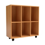 Klassenraumregal,  98 cm hoch,  98x40 cm (B/T),  6 Fächer, 3-spaltig 
